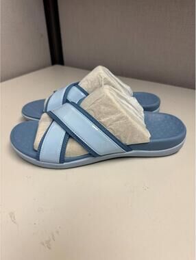 Vionic Women's Merced Criss Cross Slide Blue/Grey Size 10